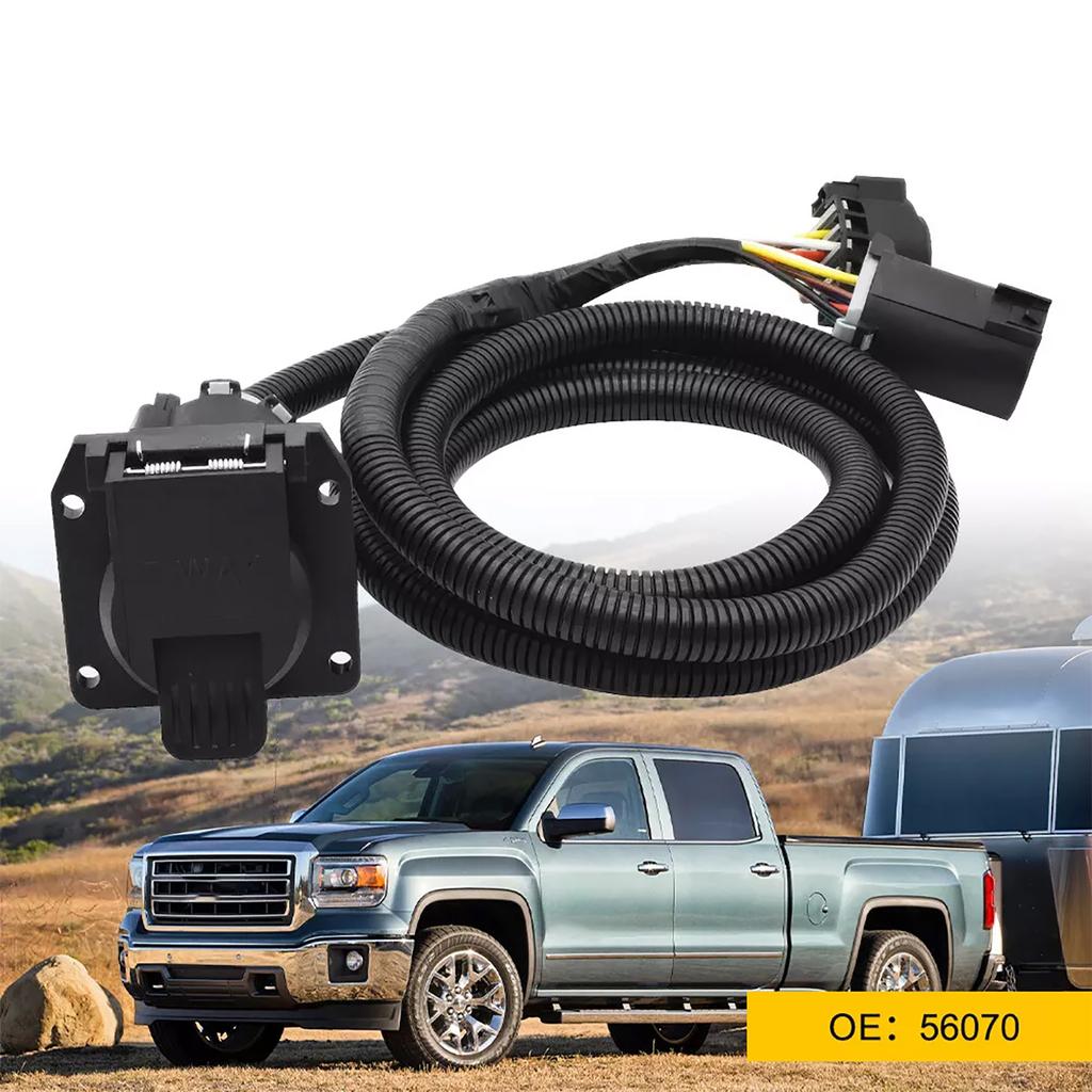 56070 Trailer Wiring Harness Set 7 Foot 7Pin For Vehicle-Side Truck Bed for GMC Sierra1500/2500/3500