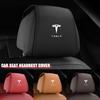 Leather Car Interior Seat Headrest Cover Protector Pad For Model 3 Model Y Model X Model S P100D P85D 200 Auto Accessories