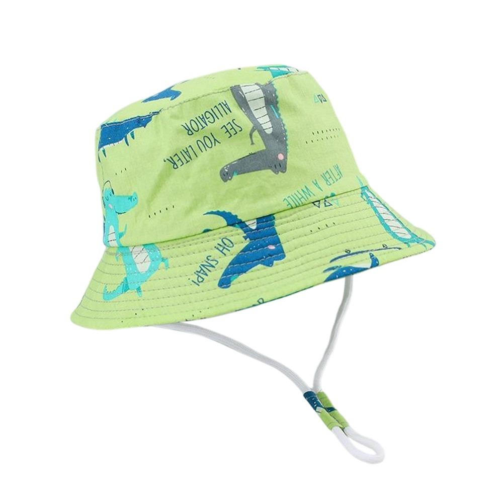 Fashion Summer Bucket Hat Uv Protection Breathable Sun Cap Adjustable Cartoon Beach Hat Infant