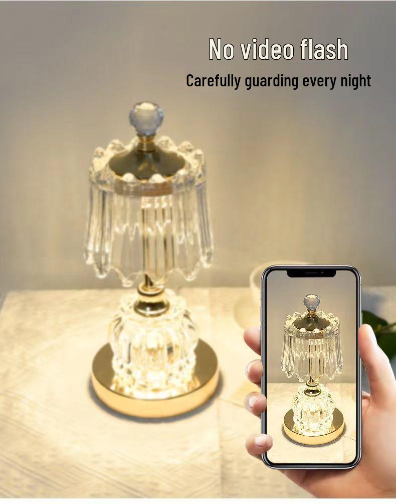 2025 Luxury Crystal Rechargeable Bedside Lamp - High-End Atmosphere Night Light