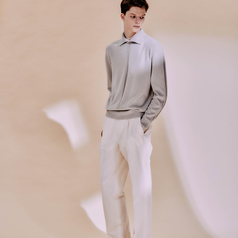 EDWARDMAX Boucle Summer Cotton Collar Knit