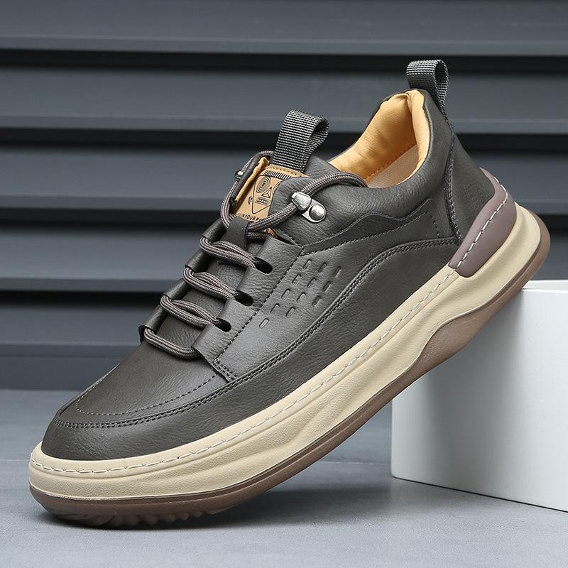 Men's shoes spring new leather breathable sports casual hole shoes trendy versatile men's hollow leather shoes men