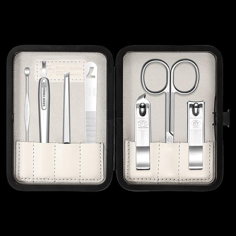 

GNT-W012 Simple White 7-Piece Carbon Steel Set with PU Leather Case
