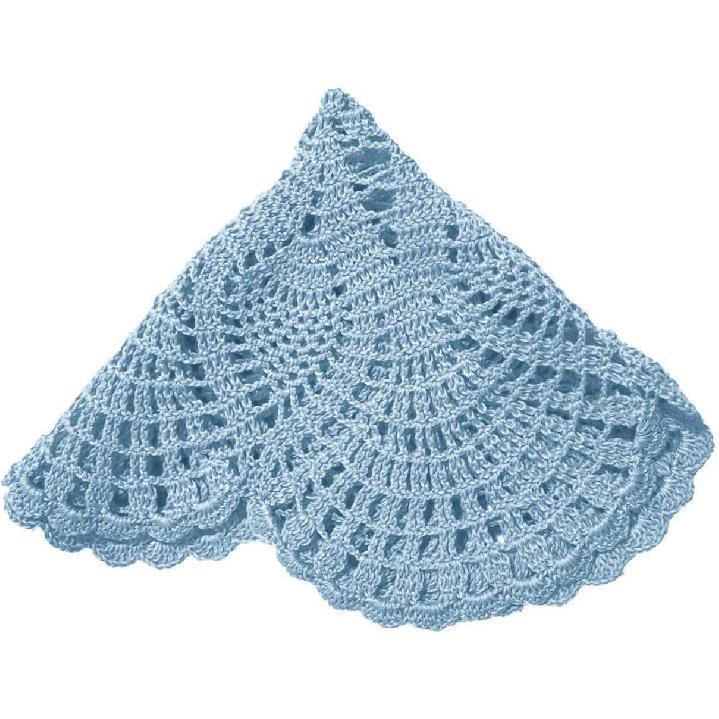 Handmade Crochet Lace Doily 15.5 Inches To 17.5 Inches Round 6 Petals Flower Placemats Coasters Vintage Doilies Vase Cup Mats (1, Light Blue)