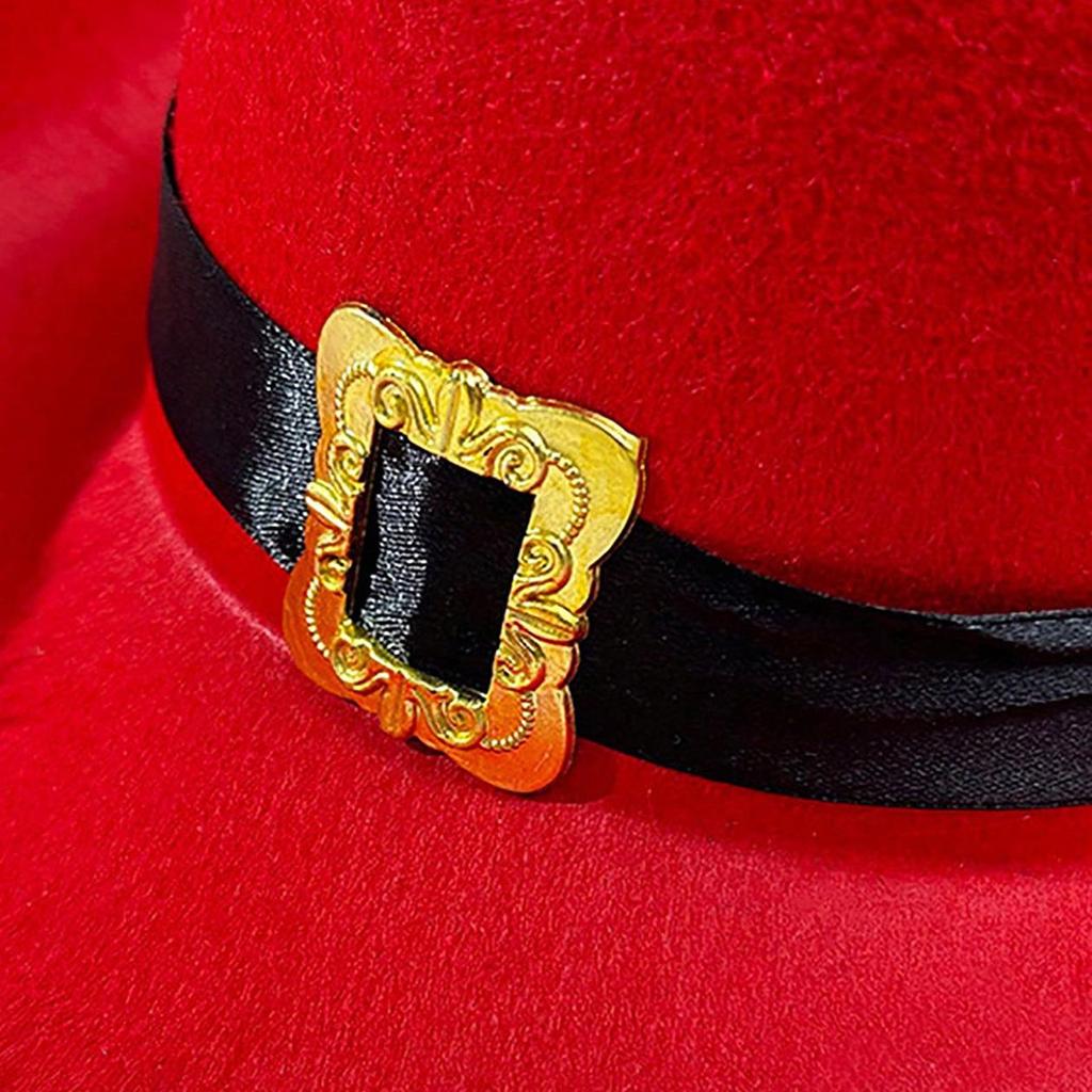 Christmas Red Denim Frayed Edge Santa Hat for Holiday Performances