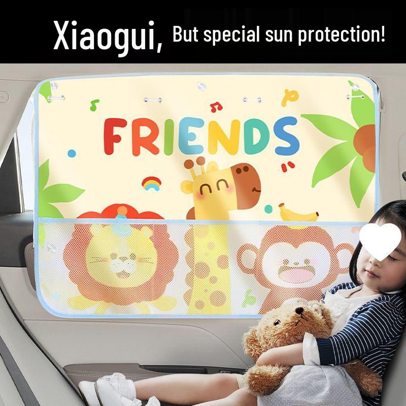 Car Window Sunshade Curtains with Suction Cups – Heat Insulation and Privacy for Baby and Child Protection