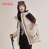 YAYA Women's Mid-Length Color Block Down Jacket