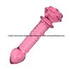 Heart-shaped Rose Pink Glass Dildo for Men & Women - Ice Fire Masturbation Device & Anal Plug