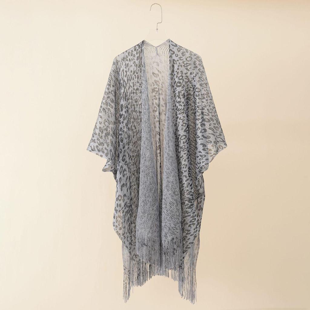 Leopard Print Women’s Summer Shawl Cardigan Beach Cover-up