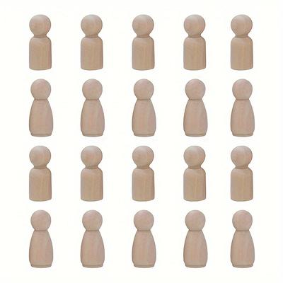 20 Pcs 43mm Log Color Small Wooden Man  White Embryo Wooden Puppet Man  Creative Painted Family Wooden Wa Men and Women Models