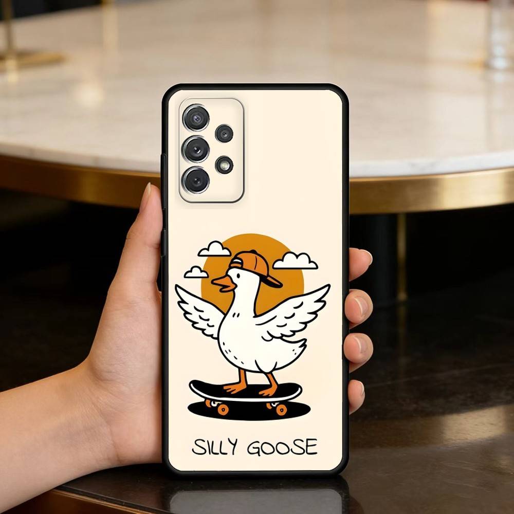 

G-Goose G-Goose Duck Soft Silicone Black Cover Phone Case For Samsung Galaxy A73,A72,A71,A70,A53,A52,A51 Samsung a40