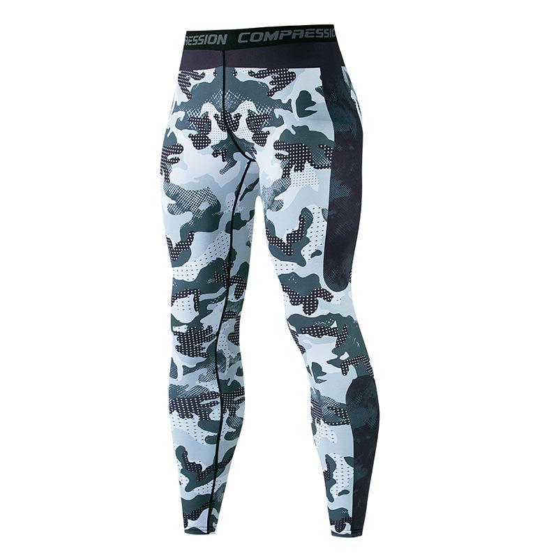 Collants de fitness à séchage rapide pour hommes - Pantalons de yoga et de course à pied à imprimé numérique