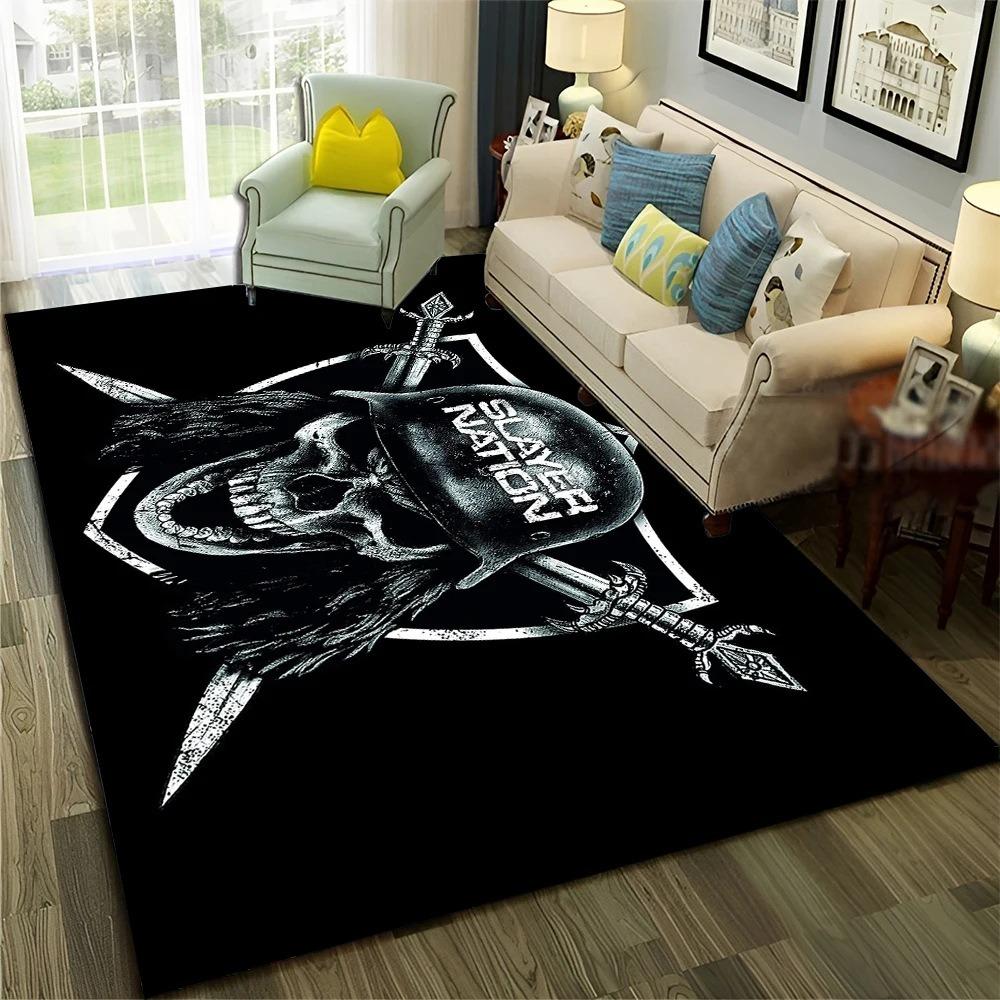 Death Metal Rock Large Carpet Rug for Home Living Room Bedroom Sofa Doormat Decor Kids Play Area Rug Carpet Non-slip Floor Mat