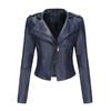 Giacche da donna Rivetti Giacca bomber con cerniera in ecopelle con risvolto Giacca corta da motociclista slim fit Abbigliamento esterno casual da strada
