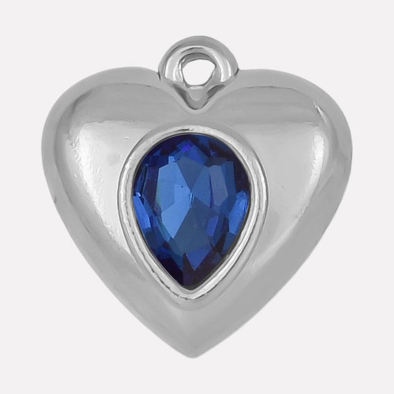 Never Fade Heart Charm Water Drop Rhinestone 6pcs Stainless Steel Charms For Jewelry Making Supplies Metal Pendant DIY Materials