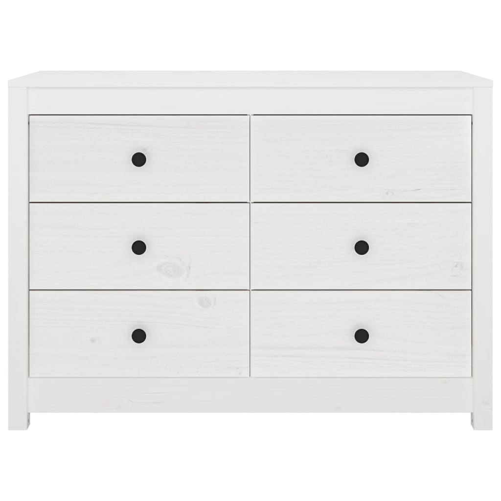 Side Cabinet White 100x40x72 Cm Solid Pine Wood