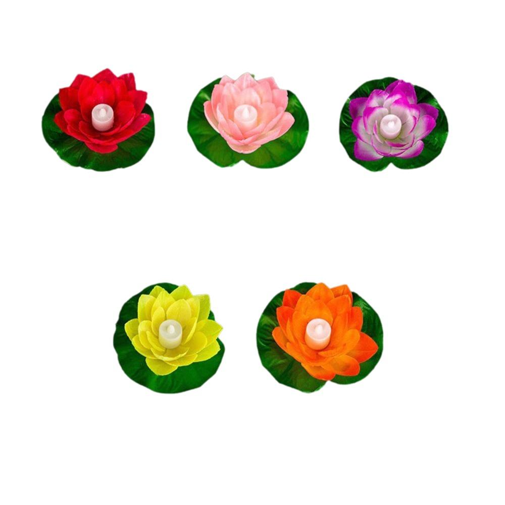Waterproof Artificial Lotus Lamp LED Electronic Candle Lotus Night Light  Swimming Pool