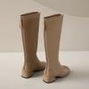 Boots for Women But Over the Knee 2024 New Soft Leather Thick Heel Thin High Boots Autumn and Winter British Style High Heel Knight Boots for Women