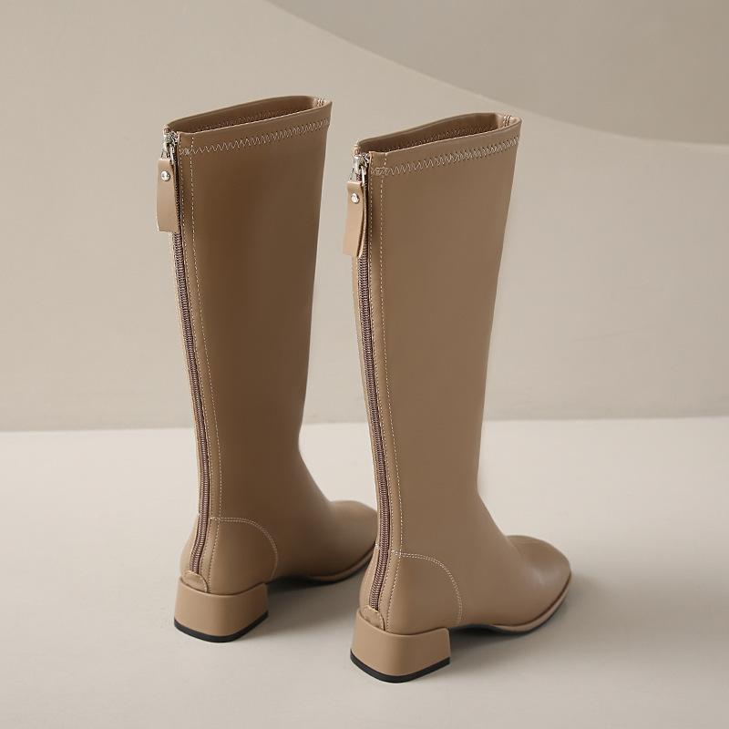 Boots for Women But Over the Knee 2024 New Soft Leather Thick Heel Thin High Boots Autumn and Winter British Style High Heel Knight Boots for Women