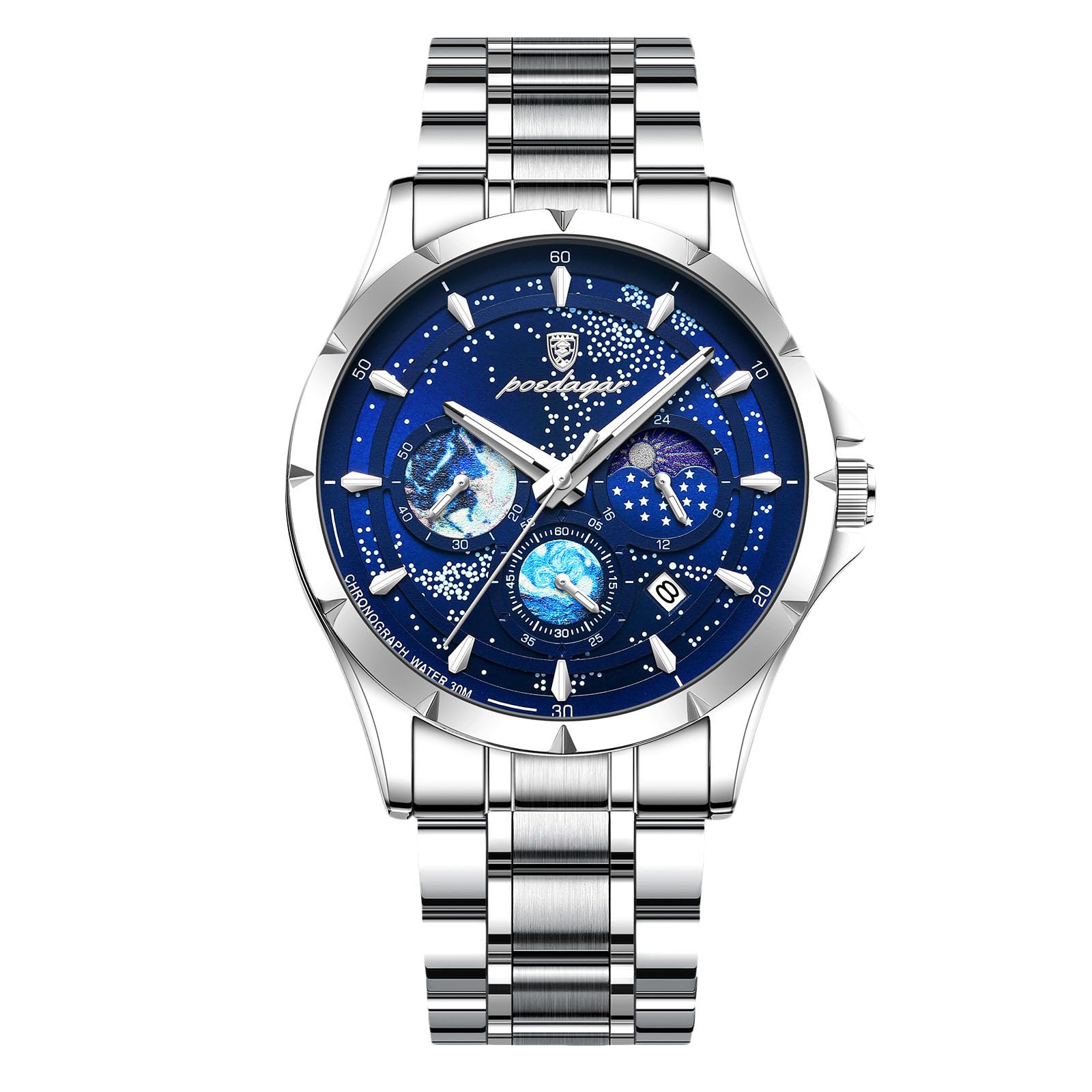 

RORIOS Men s Quartz Watch with Day Display, Multi-Function, Lightweight, Luminous, Waterproof, Stylish, Popular, Simple, Unisex, Perfect for Business