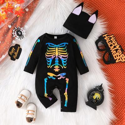 Halloween Toddler Baby Long Sleeves Print Romper Infant Jumpsuit