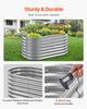 Metal Raised Garden Bed, 1.2 X 0.6 X 0.6 M Oval Outdoor Galvanized Planter Garden Box, Open Bottom Design, Large Planter Raised Bed for Growing