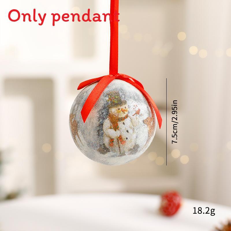 Christmas Theme Pattern Foam Ball Pendant Family Festival Decoration Props For Holiday Tree Decor And Festive Display