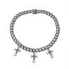 Bling Cross Pendant Cuban Link Chain Necklace Zinc Alloy Silver Plated Men's Fashion Premium Rap Party Jewelry
