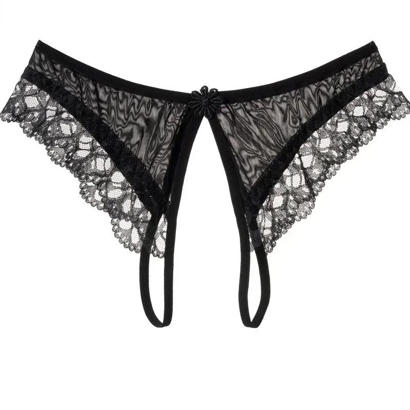 Sexy Open C Thong Lace Free Take-off Panties Thong Women Passion Hot Underwear Perspective Low Waist Hot T Pants Thong