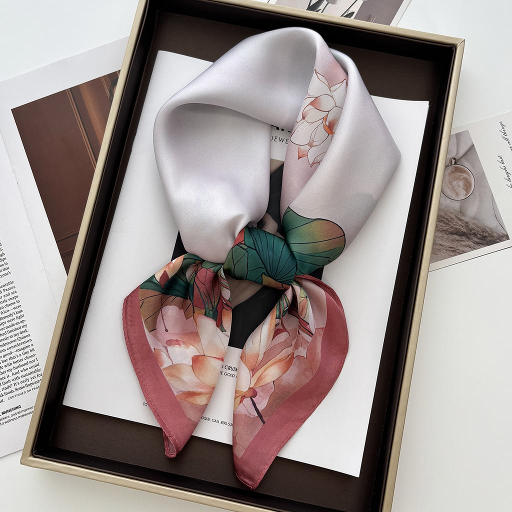 Luxury Polka Dot Printed Satin Scarves Women's Scarf Spring and Summer Floral Decorations Small Neckties Hairbands Bags