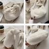 Fashion Solid Color Underarm Shoulder Bag Women Plush Soft Fluffy Fur Winter Hobo Bag