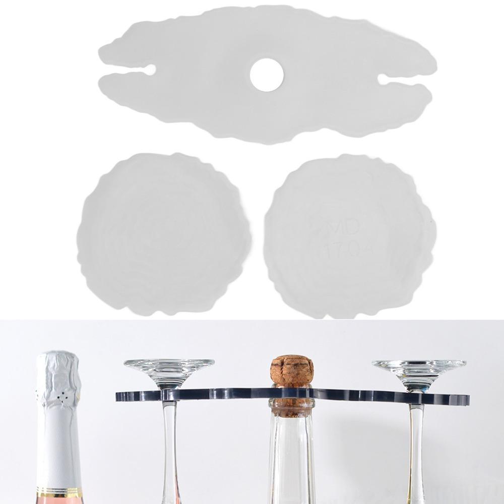 

3pcs Silicone Wine Rack Mould Irregular Shape DIY Resin Mould Coaster Mould Home Decoration