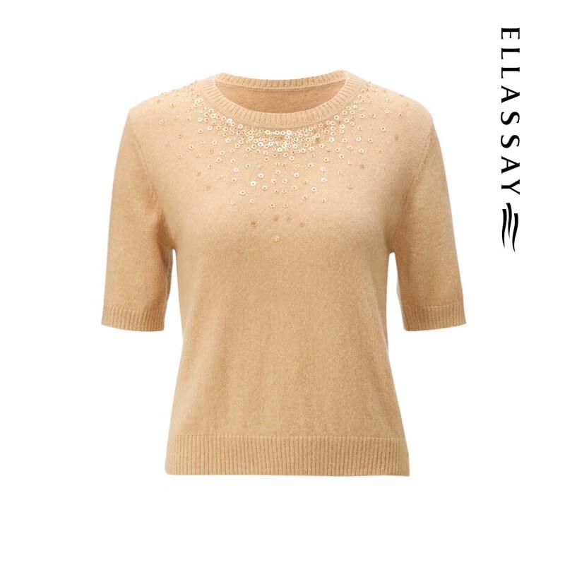 

ELLASSAY Women s Elegant Cashmere Silk Blend Knit Pullover L
