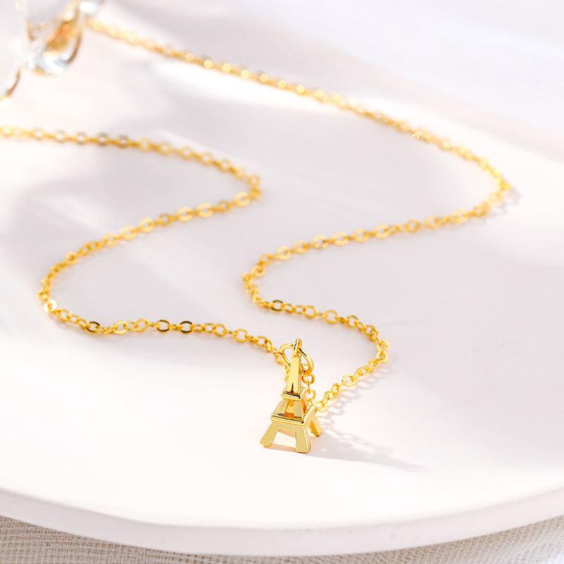 Fashion Temperament Necklace Women's Niche Projection Ins Design Sense Paris Eiffel Tower Necklace Jewelry