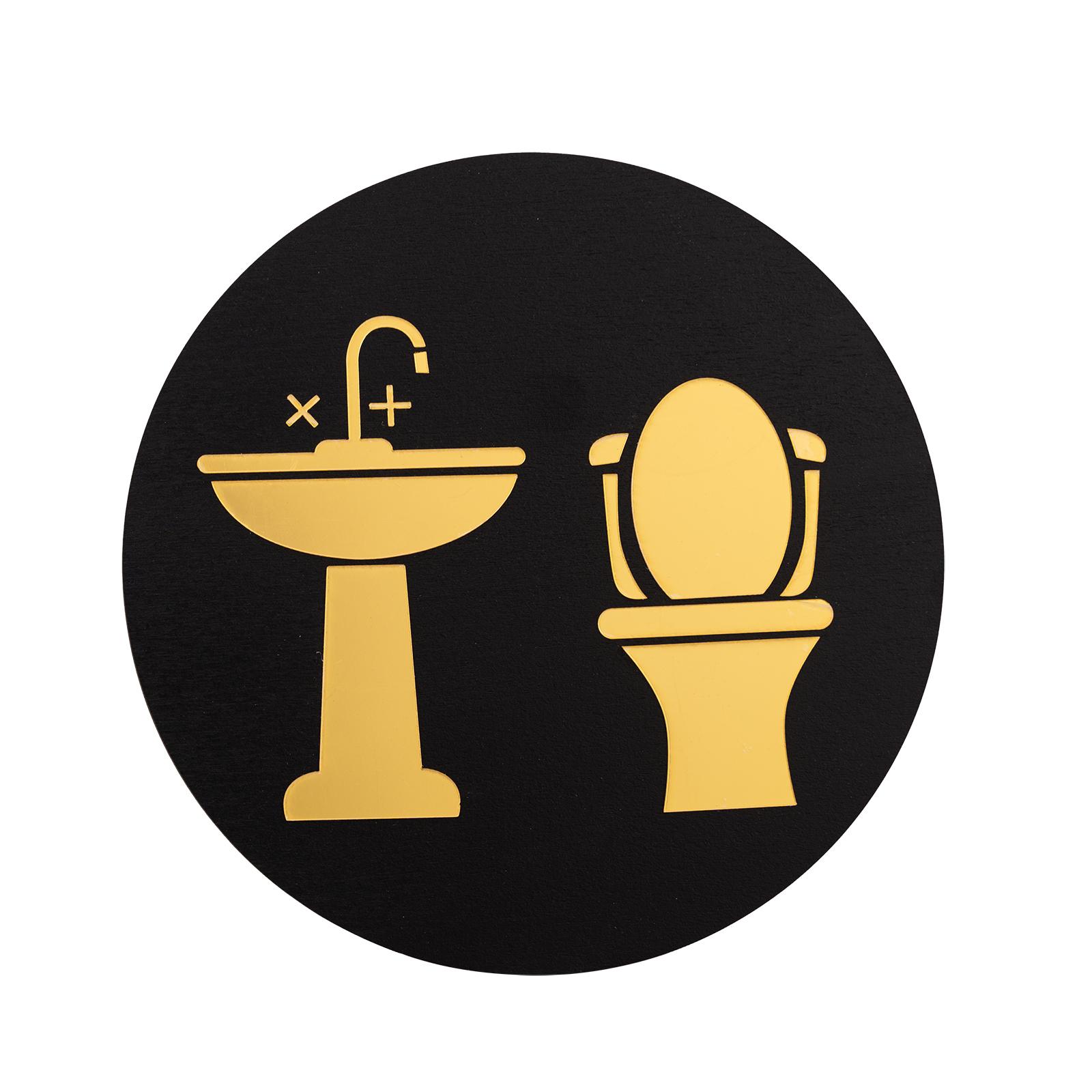 

1Pc Top Luxury Unisex Toilet Door Sign, WC Sign, Restroom Door Sign, Toilet Decor, Toilet Plate 20x20CM
