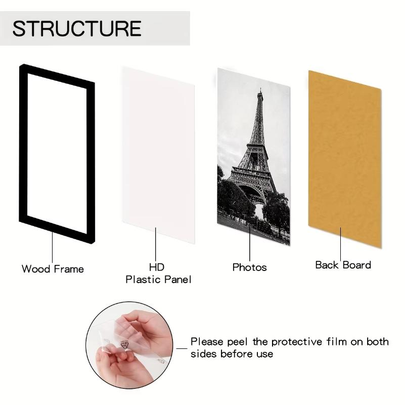 1PC A4 Black Wooden Photo Frames for Wall 21x30CM Dual-Purpose Display Hanging Picture Frames Commemorative Gift