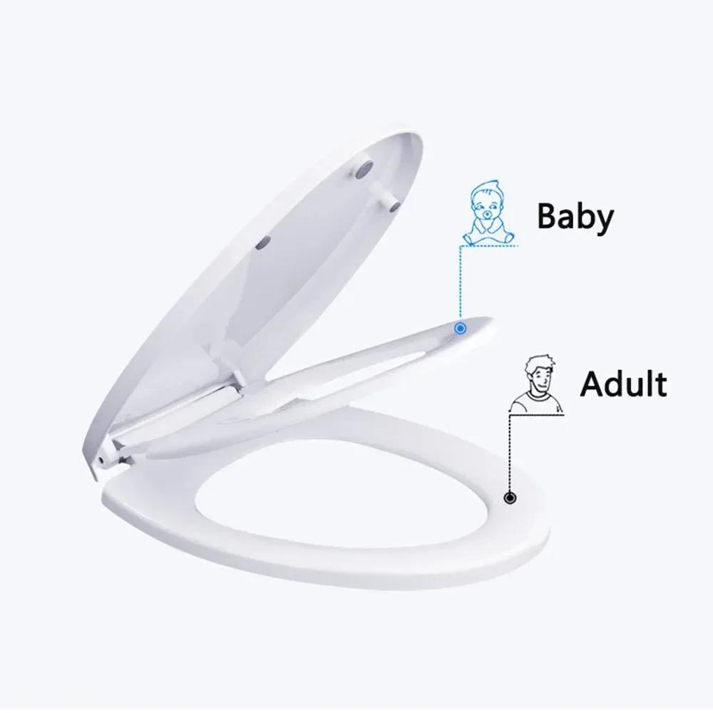Child Potty Training Toilet Lid PP Material Double Layer Slow-Close Anti-Falling Travel-Friendly Adult Kids Household Products