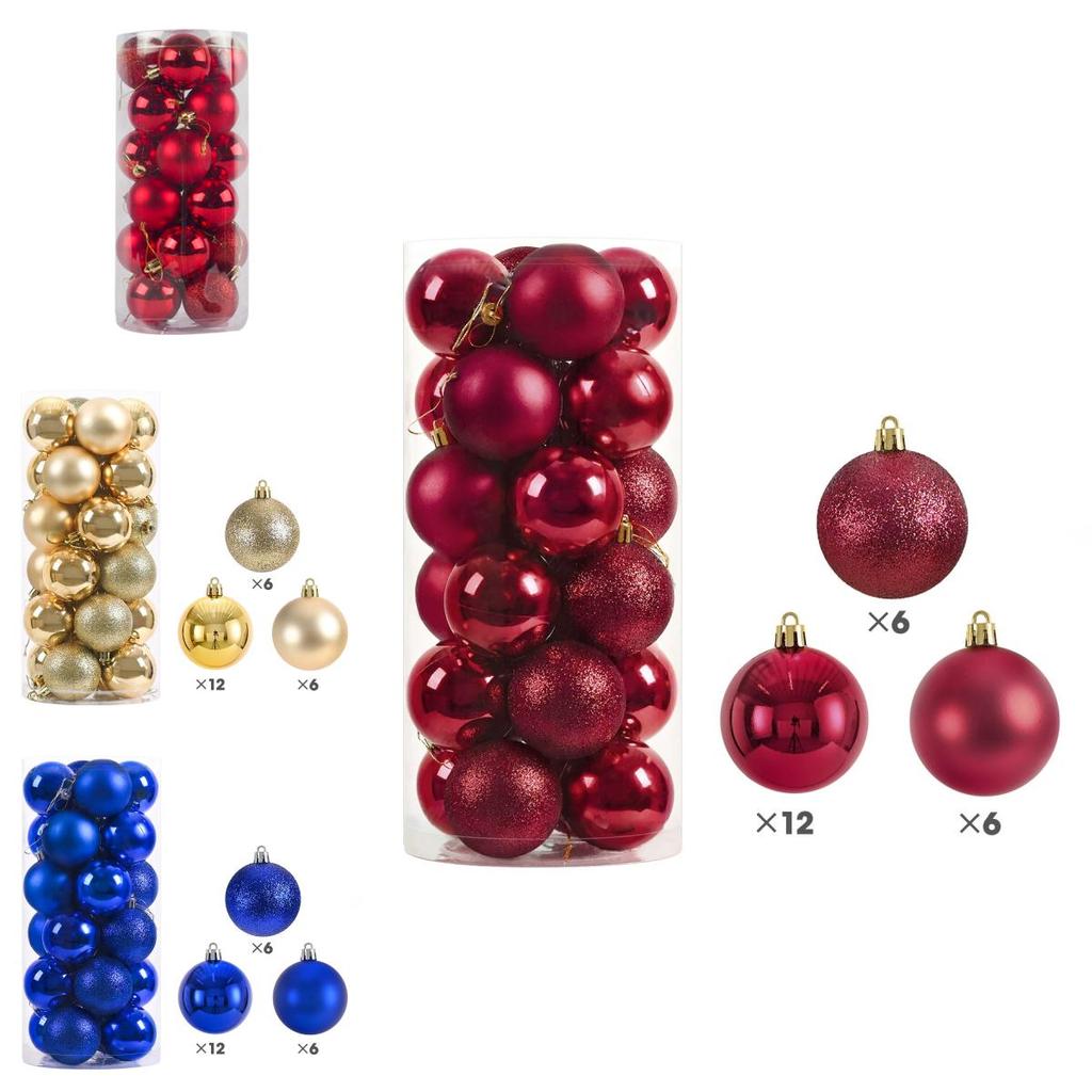 Christmas Decor Ball Set With Plastic Ornaments For Festive Tree And Home Decoration