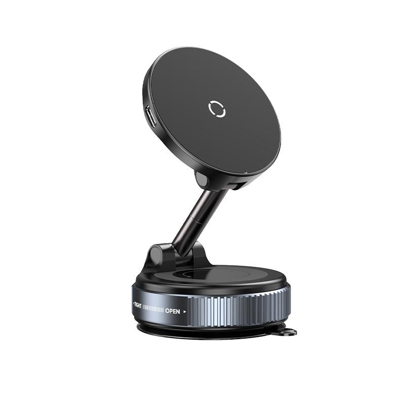 Car Design Alloy Folding Wireless Charging Magnetic Phone Holder for Car Suction Mobile Holder Dashboard Holder чёрный