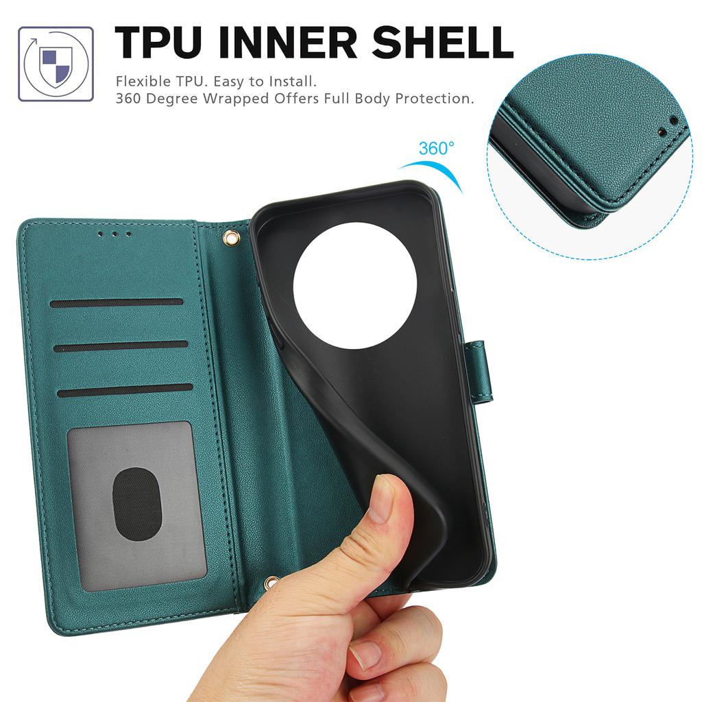 SY-003 For Realme P1 Pro 5G/12 Pro+ 5G/12 Pro 5G Case PU Leather Stand View Phone Wallet Cover with Hand Strap