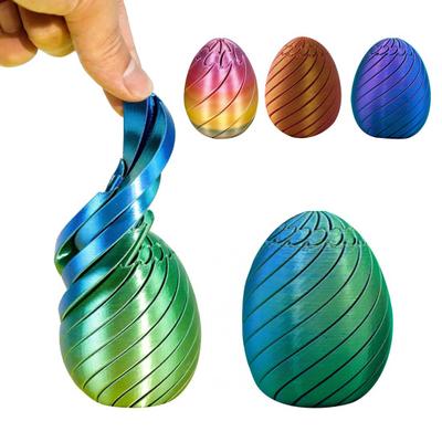 Stress Relief Easter Egg Toy 3D Printed Spiral Egg Fidget Toy Twisting Egg Puzzle Office Desk Toy Easter Basket Stuffers Party Favors