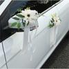 Romantics Florals Rearview Mirror Bowknot For Wedding Car Faux Flowers And Ribbon Chair Back Flower Decoration