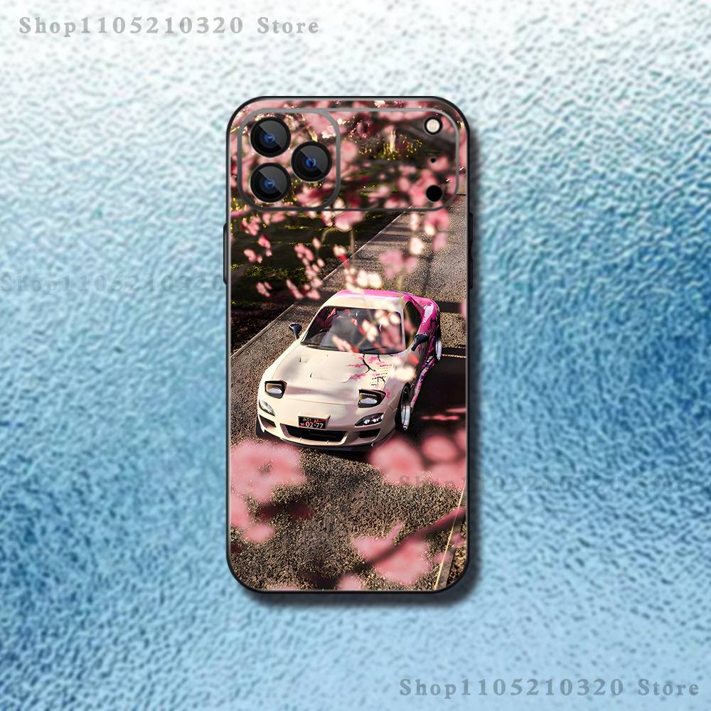 Cute M-Miata M-Mx5 Red Car Phone Case For iPhone 17,16,15,14,13,12,Pro,Max,Plus,E,SE4,Air,Mini Black Soft Box