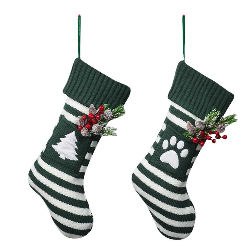 49cmx24cm Neue Weihnachten Haustier Katze Hund Weihnachten Gestrickte Socken Geschenkbeutel Weihnachtsstrümpfe Weihnachtsgeschenk Anhänger