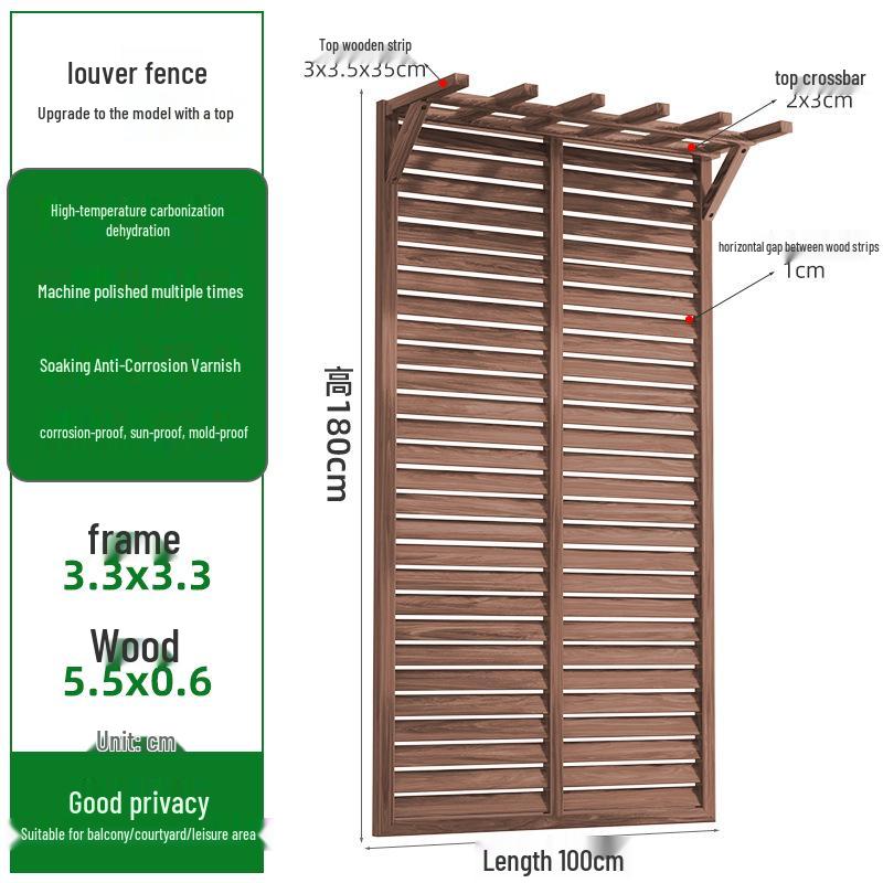 Outdoor Privacy Screen: Louvered Wood Fence for Gardens and Courtyards