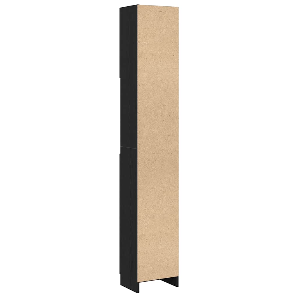 Bathroom Cabinet Black Oak Effect 32 x 25.5 x 190 cm Engineered Wood