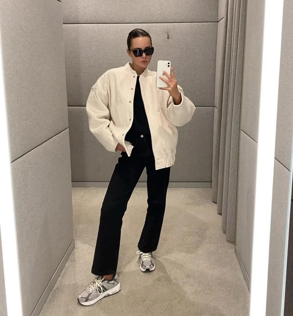 Women's Autumn/Winter Solid Color Stand-Up Collar Long Sleeve Coat with Double Large Pockets