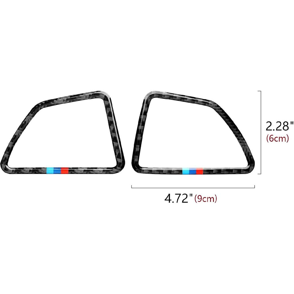 2PCS Car Air Vent Cover Sticker Carbon Fiber Trim Decal Fits for BMW X5 E70 X6 E71 2007 2008 2009 2010 2011 2012 2013 2014 Accessories