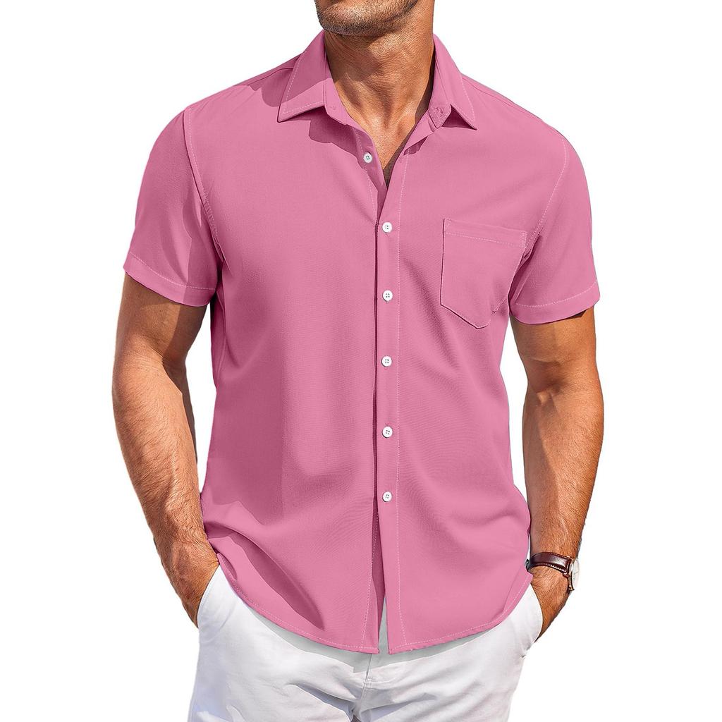 Cămașă de bowling vintage cu buton pentru bărbați Cămașă de plajă de vară cu mânecă scurtă