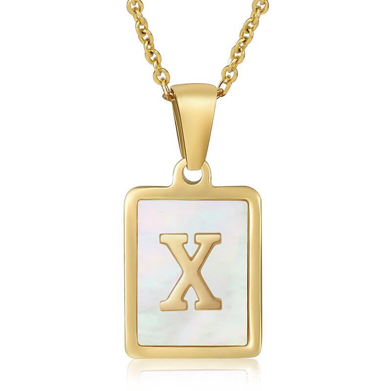 2026 Three-dimensional Shell Letter Necklace Women's 26 Letter Pendant Non-fading Jewelry